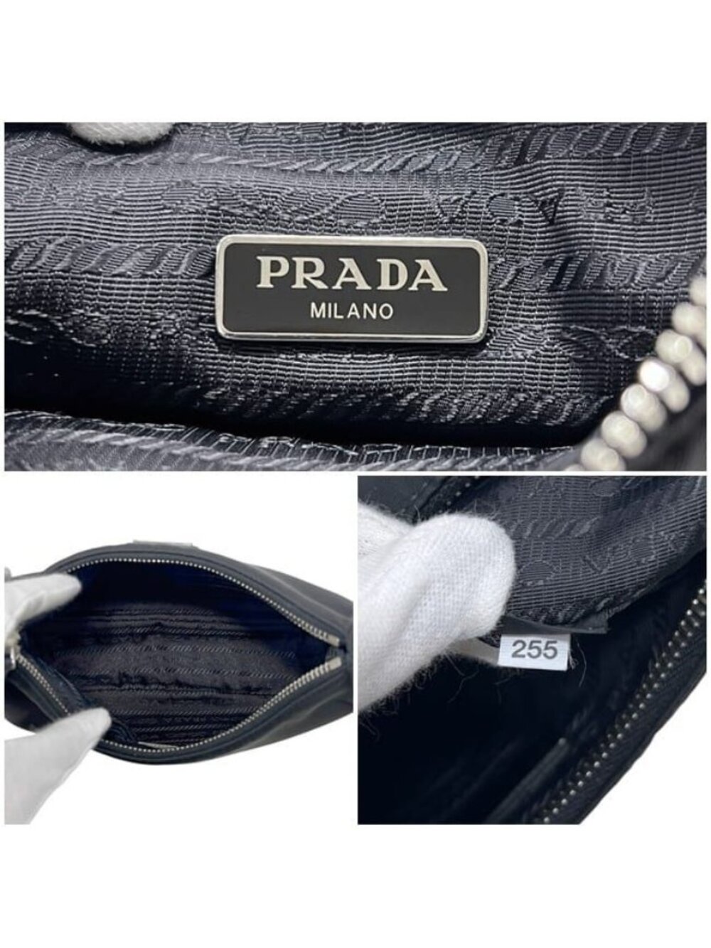 Prada Pouch 2-Way Black Nero Re-Nylon Shoulder Bag Nylon - Picture 3 of 10